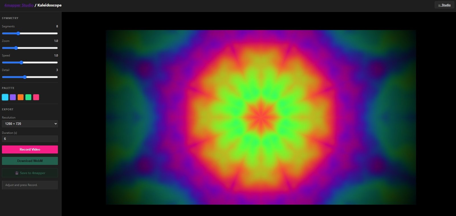 Kaleidoscope — radial symmetry loops