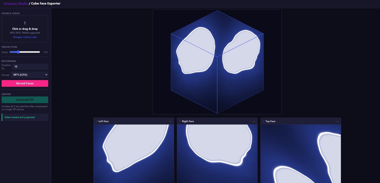 Cube Face Exporter — multi-surface projection